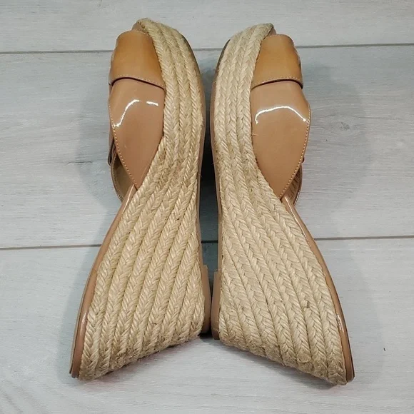 Valentino Garavani Womens Espadrille Wedge Leather Sandals shoes sz 40.5/10.5